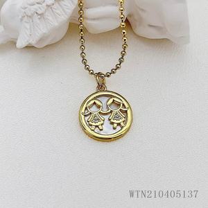18K Gold Plated <strong>Coin</strong> <strong>Necklace</strong> Joyeria Shell Boy and Girl <strong>Necklace</strong> - Product Image 5