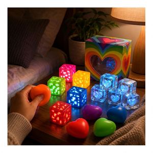 Cross Border Glowing <b>Squishy</b> Toy Heart Cube Squeeze Ball Soft Rubber Anti Stress Fidget Gift Online Seller Marketplace - Product Image 6