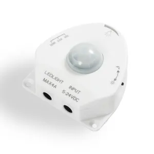 Interruptor de sensor de movimento automático, sensor de luz dc 5v 24v 4a pir ativado mini interruptor pir sensor de movimento atraso 100 graus 380s