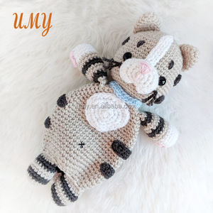 Gatito de ganchillo hecho a mano, juguete suave para bebé, edredón para dormir Doudou, gato, vey Lovey - Product Image 3