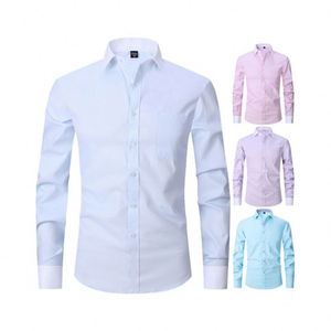 Design High Quality Polyester Buttons Shirt Fashion Long Sleeve Customized Wholesale L00 % Cotton Leisure Leather - Product Image 2