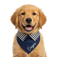 Bandana de luxe moderne brodé et imprimé pour animaux de compagnie, foulard triangulaire réglable pour chiens, chats, chatons, chiots, petits chiens et chats, collier