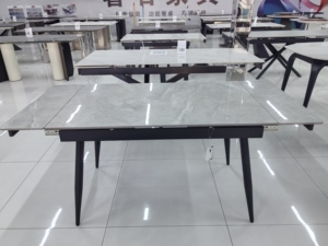 Tavolo da Pranzo Rettangolare Bianco con <span class=keywords><strong>Piano</strong></span> in Pietra Sinterizzata <span class=keywords><strong>di</strong></span> Grandi Dimensioni Tavolo da Pranzo <span class=keywords><strong>Estraibile</strong></span> Allungabile - Product Image 6
