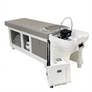 Lit de spa semi-automatique Kisen avec tête de lit relevable, moderne, 2 formes, lit de lavage, lit de massage, durable, facile à nettoyer, repose-pieds réglable - Product Image 4