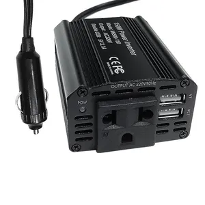 Mini Inversor de potência para carro, novo portátil, 150w, 12v para AC, 110v, 220v, de alta qualidade, com carregador, carregador