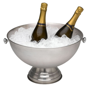 Antique Stainless Steel Champagne Bowl Large Wine <b>Ice</b> Bucket With <b>Footed</b> Base Heavy Duty Metal Beverage Tub For Party Chilling - Product Image 1