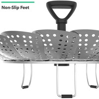 Plateau de cuisson à vapeur multifonctionnel en acier inoxydable, panier pliable pour aliments et légumes avec poignée en Nylon