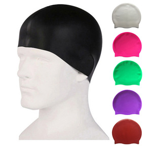Gorro de natación de silicona pura para adultos de 55/60 g, impermeable, con protección para los oídos, unisex, gorro de natación de color sólido, personalizable con logotipo o - Product Image 6