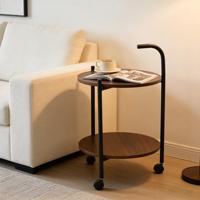 Table basse ronde moderne en bois, mobilier de salon durable pour la maison, style panneau
