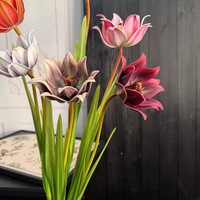 Bunga Ixora Artificial PPS New Real Touch 70cm untuk Dekorasi Rangkaian Bunga Meja Pernikahan
