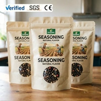 Sachets en plastique personnalisés à fermeture éclair, de qualité alimentaire, résistants à l'humidité, avec fenêtre, pour épices, assaisonnements et aliments pour bébés