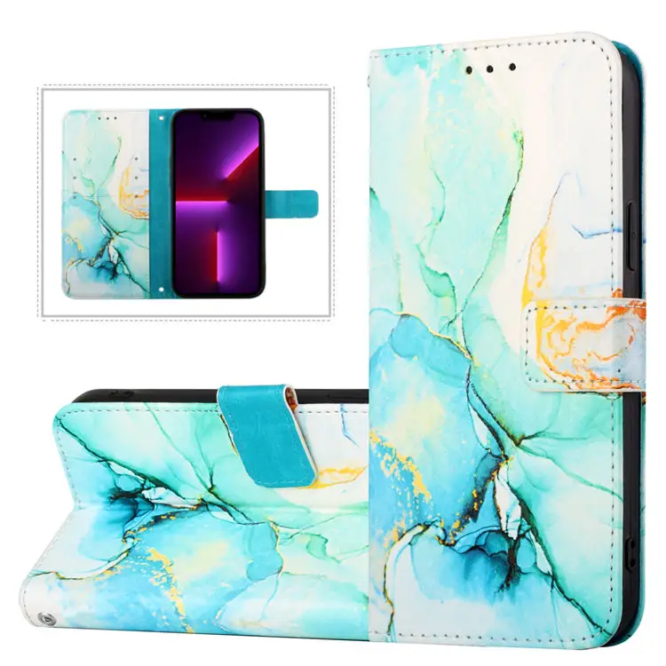 Leather Flip Wallet Magnet PU Card Mobile Phone Case For Xiaomi Mi 12 12T Pro Redmi A1 11A 9C Note 11 10 Colored Marble Holster