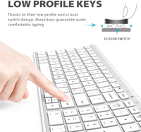 Clavier et souris sans fil IClever GK03, rechargeables, design ergonomique, taille standard, mince, connexion stable pour Windows/Mac