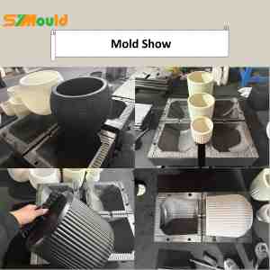 Molde de Extrusión para Macetas de Flores de Nuevo Estilo, Molde de Jardinería de HDPE de 1 Cavidad, Molde de Textura 3D Personalizado para Macetas de Flores DIY - Product Image 3