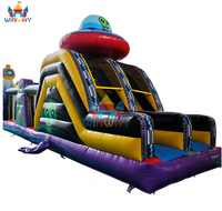 Structure de jeu gonflable pour enfants sur le thème de l'OVNI, avec toboggan, pour les aventures de fête, en PVC, capacité de 10 personnes