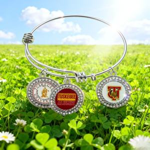 Pulsera personalizada de estilo preppy de la Universidad de <span class=keywords><strong>Carolina</strong></span> del Norte (UNC) para graduados de HBCU, color negro, estilo NCAT. - Product Image 5