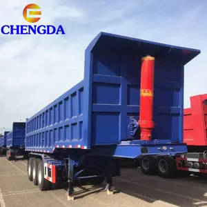 3 Trục 70 Tấn 40CBM Phía Sau Thủy Lực ATV Máy Kéo Trailer Dump Tipper Trailer