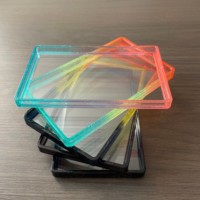 Pelindung Kartu Tahan Lama PSA Slab Guard Gradient TPU Bumper Penutup Belakang Akrilik Transparan untuk Kartu Koleksi 41 Pilihan Warna