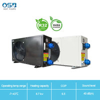 Chauffe-piscine solaire/électrique à pompe à chaleur air-eau haute efficacité pour piscines enterrées, réfrigérant R410A/R32, tôle galvanisée, usage hôtelier