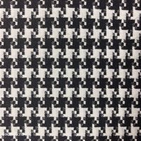 Nouveau design, tissu en poly-rayonne et élasthanne teint en fil noir à motif pied-de-poule 380 GSM TR SP pour robe