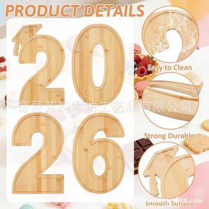 Solid Wood 2026 Digital <b>Tray</b> 11.8 Inch Serving Platter For Party Birthday <b>Snack</b> Fruit Display - Product Image 5