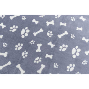 Manta de Felpa para Mascotas de 100x75 cm, Azul con Diseño de Huellas y Huesos, para Perros y Gatos - Product Image 4