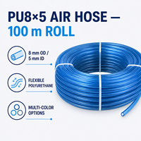 Tuyau pneumatique en polyuréthane PU8X5, 8 mm de diamètre extérieur, 5 mm de diamètre intérieur, rouleau de 100 m pour compresseur et automatisation, garantie 1 an