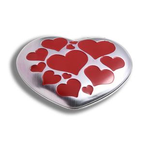 Promotional Gift Custom Logo Lady Pocket Heart Shape Mini <b>Compact</b> Unbreakable Makeup <b>Mirror</b> - Product Image 3
