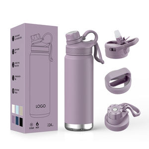 Gourde isotherme à double paroi en acier inoxydable de 1 L avec logo personnalisé, 32 oz, revêtement en poudre, anti-fuite, sans BPA, accessoires de sport, LED - Product Image 1