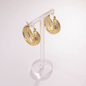 Women's Trendy Bohemian Hoop <b>Earrings</b> 18k <b>Gold</b> Silver Plated Copper <b>Vintage</b> Woven Hollow Bag Wedding Jewelry Wholesale - Product Image 4