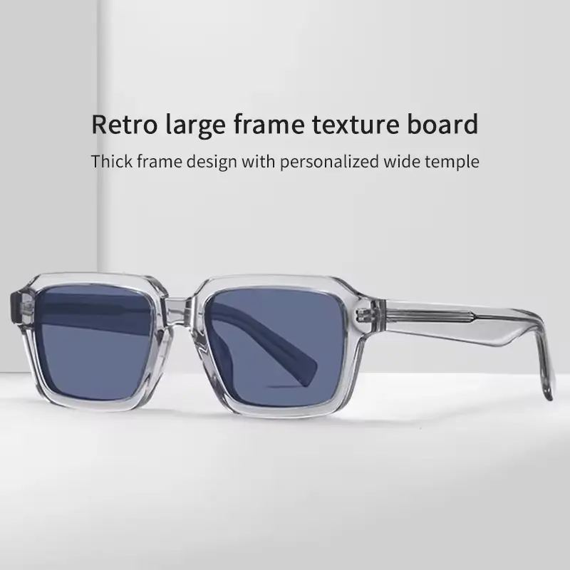 Individuell graviert quadratisch dicker Rahmen Qualität Gafas De Sol trendig Acetat polarisiert modische Sonnenbrille 2024 Lunette De Soleil