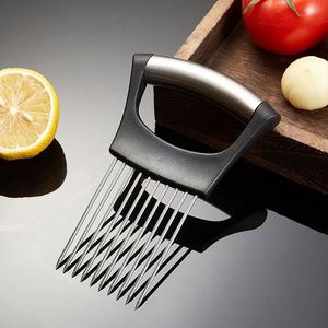 Stainless Steel Onion Needle Slicer Household <b>Vegetable</b> <b>Cutter</b> for Slicing Onions & Tomatoes Assisting - Product Image 5