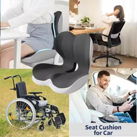 Coussin de siège en mousse à mémoire de forme en forme de L, soutien lombaire orthopédique pour chaise de bureau, voiture, soulagement des douleurs dorsales