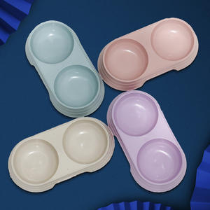 Wholesale Candy-Color Double <b>Bowl</b> Pet <b>Bowl</b> Rounded Shape Anti-Spill Easy Clean Drinking/Feeding Integrated Cat/<b>Dog</b> <b>Bowl</b> - Product Image 3