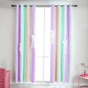 Rideaux décoratifs en tissu pour salon, chambre, fenêtre, mur, porte, rideaux arc-en-ciel - Product Image 1