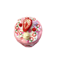 Jouet anti-stress en argile fait main en forme de gâteau aux fraises, boule croustillante et moelleuse, jouet sensoriel pour enfants et adultes, relaxation quotidienne