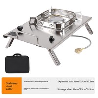 Réchaud manuel au butane IGT pour l'extérieur, léger, tactique, portable, pliable, à haute flamme, pour le camping et le barbecue, pour 1-2 personnes