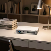 Nouveauté T10S, mini projecteur portable rechargeable 32G amélioré pour l'extérieur avec support réglable, 600 ANSI lumens