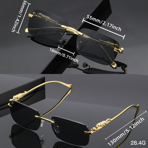 1 Par <span class=keywords><strong>de</strong></span> Gafas Únicas con Diseño <span class=keywords><strong>de</strong></span> Estampado <span class=keywords><strong>de</strong></span> Leopardo, <span class=keywords><strong>Lentes</strong></span> Cuadradas sin Marco, Ideales para Reuniones Informales y Atuendos a la Moda - Product Image 2