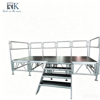 Scène en aluminium avec escalier et garde-corps / Scène de concert mobile / Plateforme de scène portable