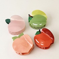 Nieuwe design acetaat 7,6 cm appel-perzik haar klauw clip fruit haaraccessoires voor vrouwen