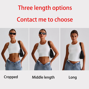 Top Corto a Costine Personalizzabile con Logo, Stile Streetwear, Canotta Basic con Schiena Incrociata, Top Sportivo da Donna - Product Image 2