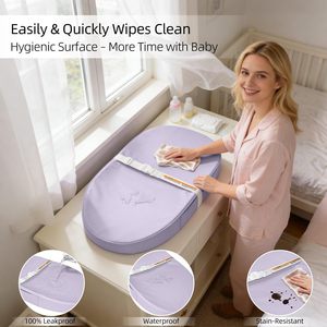 Cambiador de Bebé Portátil Impermeable, Redondo, Relleno de Algodón, Material de Poliéster, para Recién Nacidos - Product Image 3