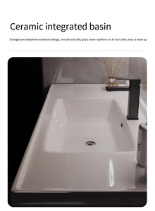 Mobile Bagno Moderno Classico <span class=keywords><strong>in</strong></span> <span class=keywords><strong>Legno</strong></span> con Specchio Intelligente a Parete per Appartamenti e Ville - Product Image 2