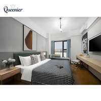 Un ensemble de chambre d’hôtel moderne et minimaliste conçu pour un hôtel Urbain élégant qui inspire un séjour de luxe