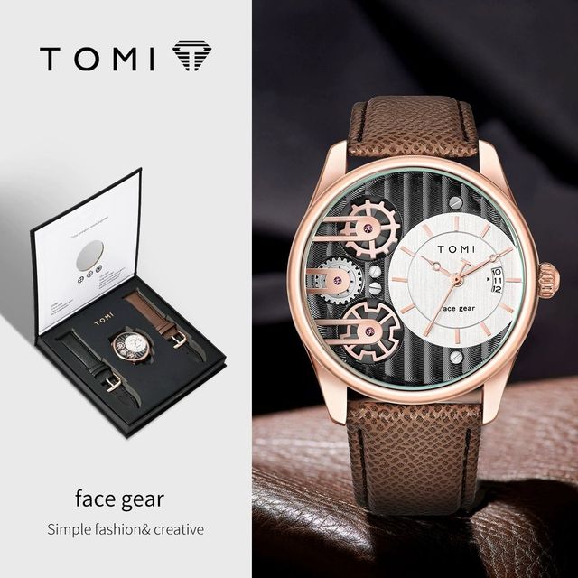 TOMI 106 Men's Gift Box Combination Set Watch Luxury and Simple Business Detachable Strap Quartz Watch Men's Watch Festival Gift
