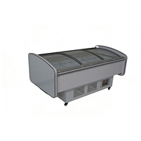 Réfrigérateur commercial à vitrine incurvée, armoire réfrigérée pour salades, table de préparation de sandwichs, présentoir 2,1 m