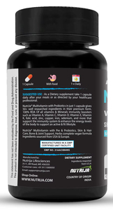 Multivitamínico para Adultos com Probióticos e Multiminerais - 50 Nutrientes e 8 Misturas Essenciais em 60 Cápsulas - Product Image 2