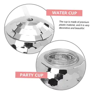 Hot Selling Products 600ML Disco Party Flash Ball Cup With Plastic Clear Straw For Bachelorette Bridal Party Supplies Gift