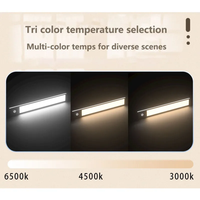 Lampu Strip LED di Bawah Kabinet Modern dengan Sensor Gerak, Lampu Malam Isi Ulang Nirkabel untuk Dapur dan Tangga